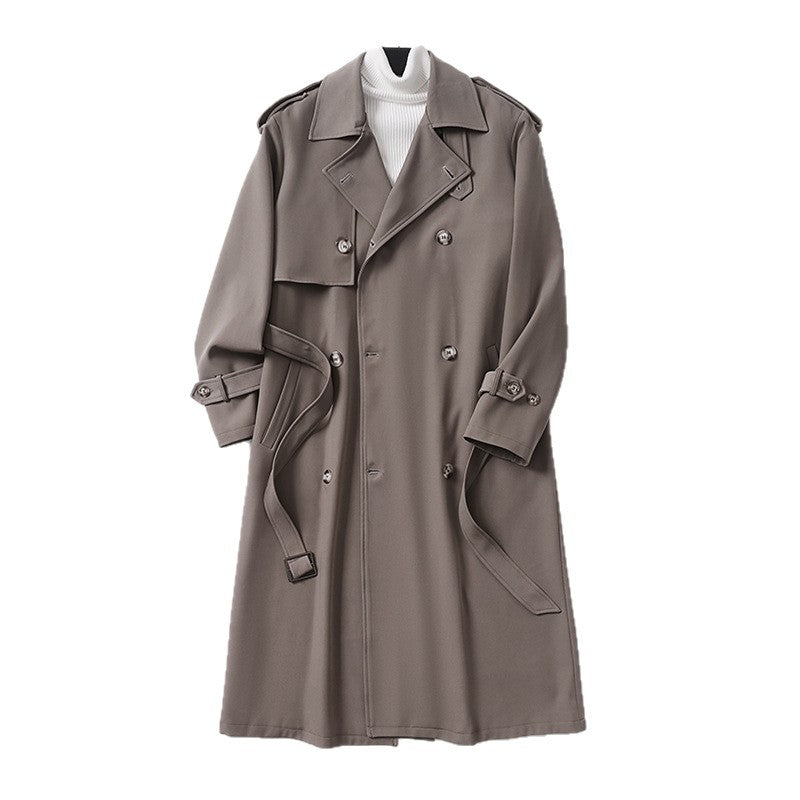 Men's Timeless Double-Breasted Trench Coat with Waist Belt, Shoulder Epaulettes and Cuff Straps Chichicherry