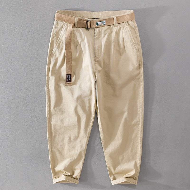 Men's cotton chino with woven belt and tapered leg Chichicherry
