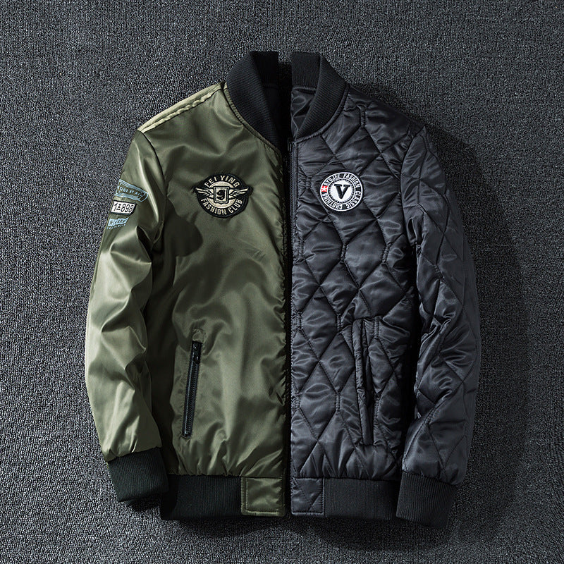 Men's pilot bomber jacket in aviator look with badge applications, arm pocket and ribbed cuffs Chichicherry