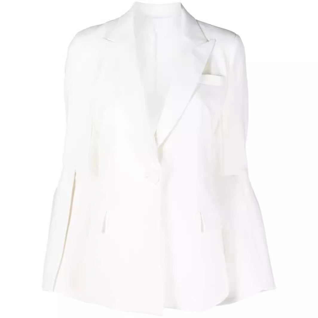 Ladies two-piece tailored suit with fitted single-breasted jacket and flared sleeve cuffs Chichicherry