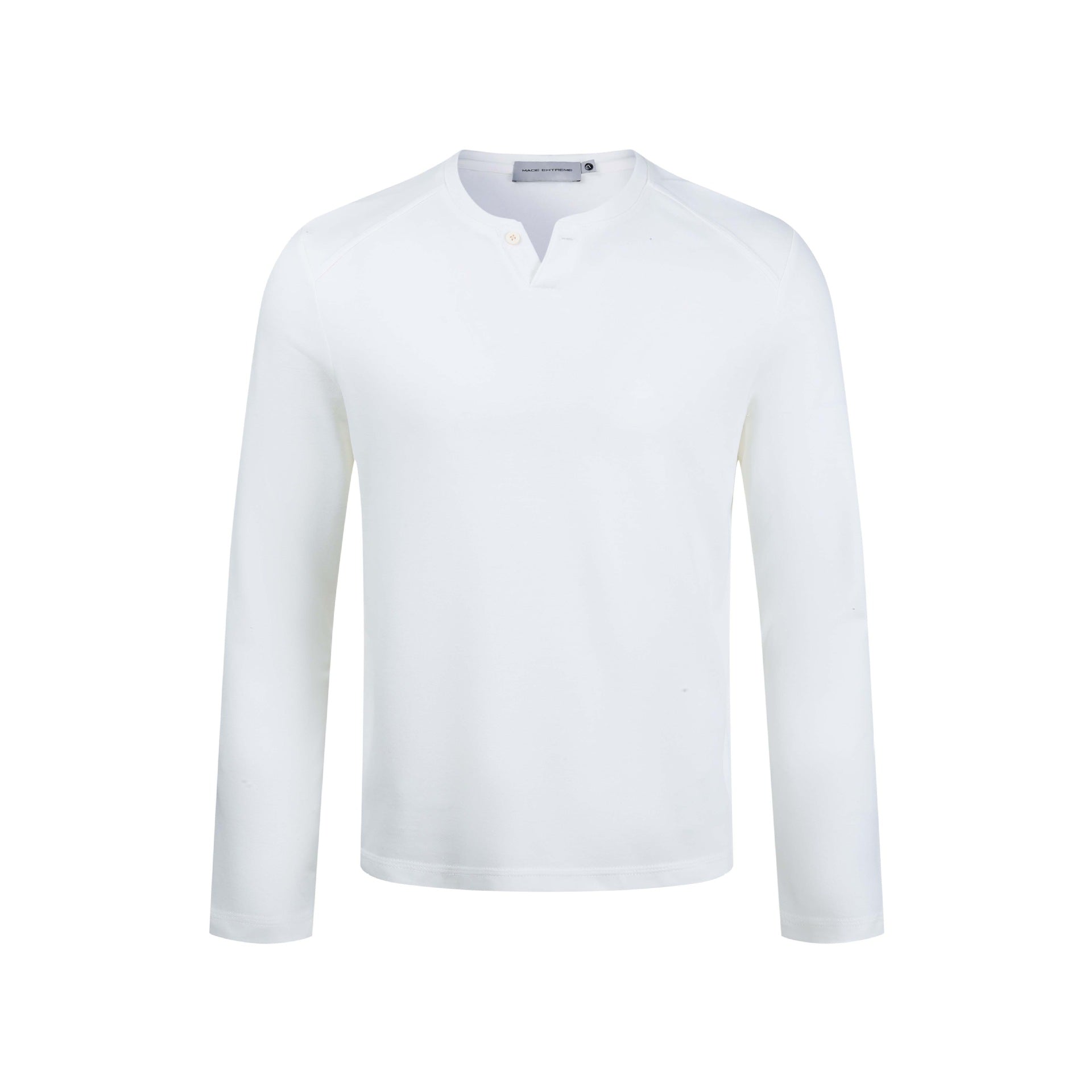 Men's fine long sleeve Henley with short button closure and raglan sleeves Chichicherry