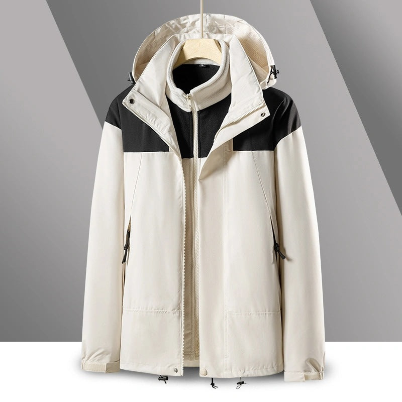 Men's 2-in-1 Softshell-Fleece Hybrid Jacket with Removable Hood Chichicherry