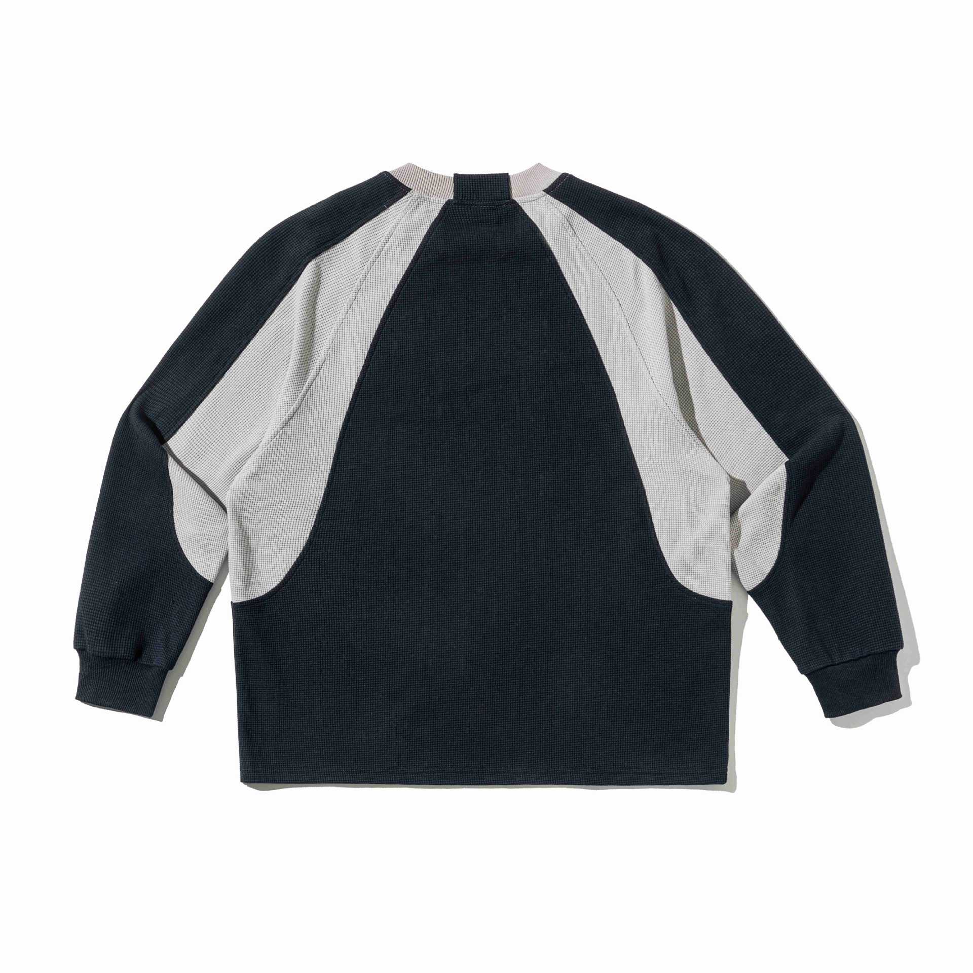 Men's waffle texture sweatshirt with raglan sleeves and contrasting inserts Chichicherry