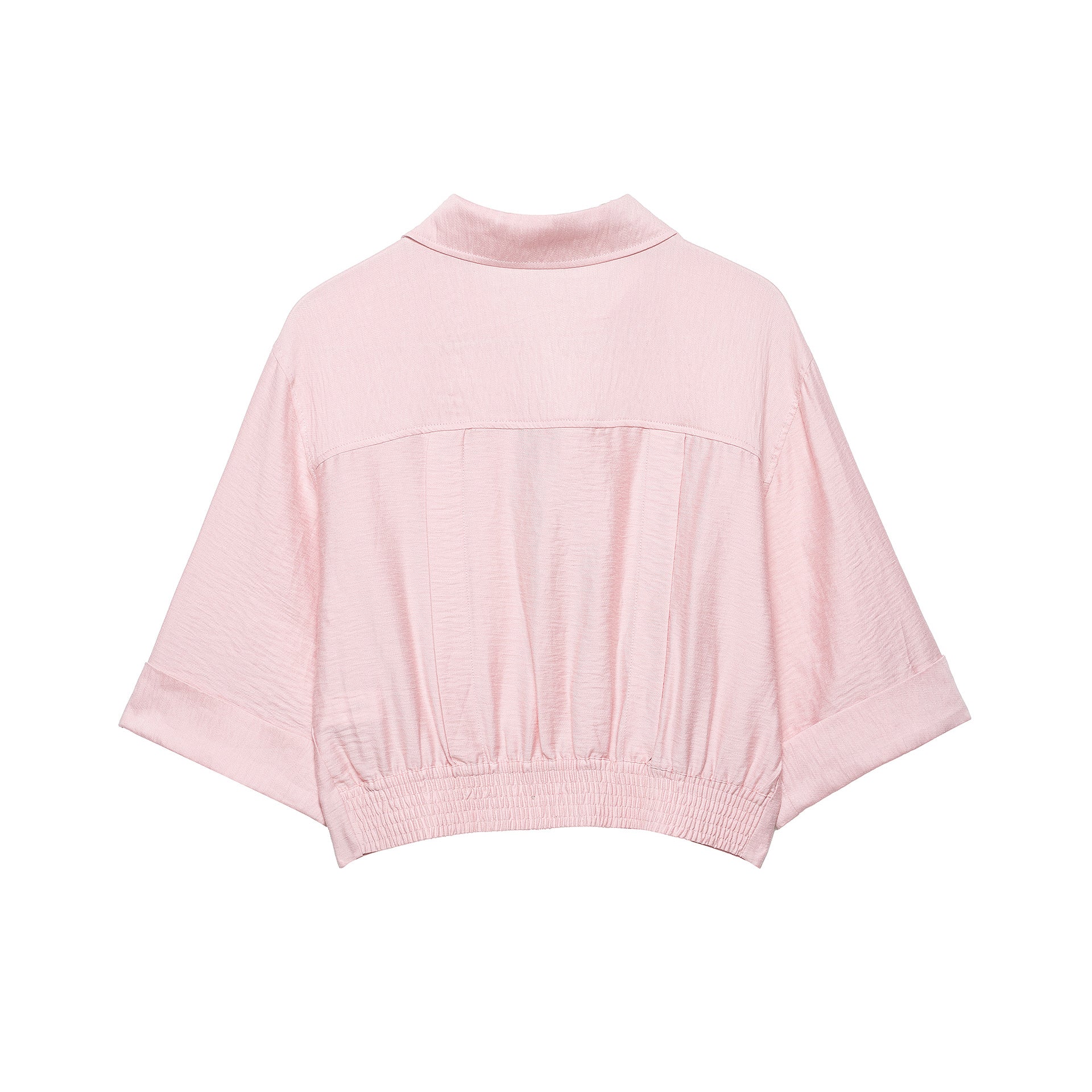 Women's Oversize Lightweight Shirt Blouse with Buttoned Sleeves and V-Neck Chichicherry
