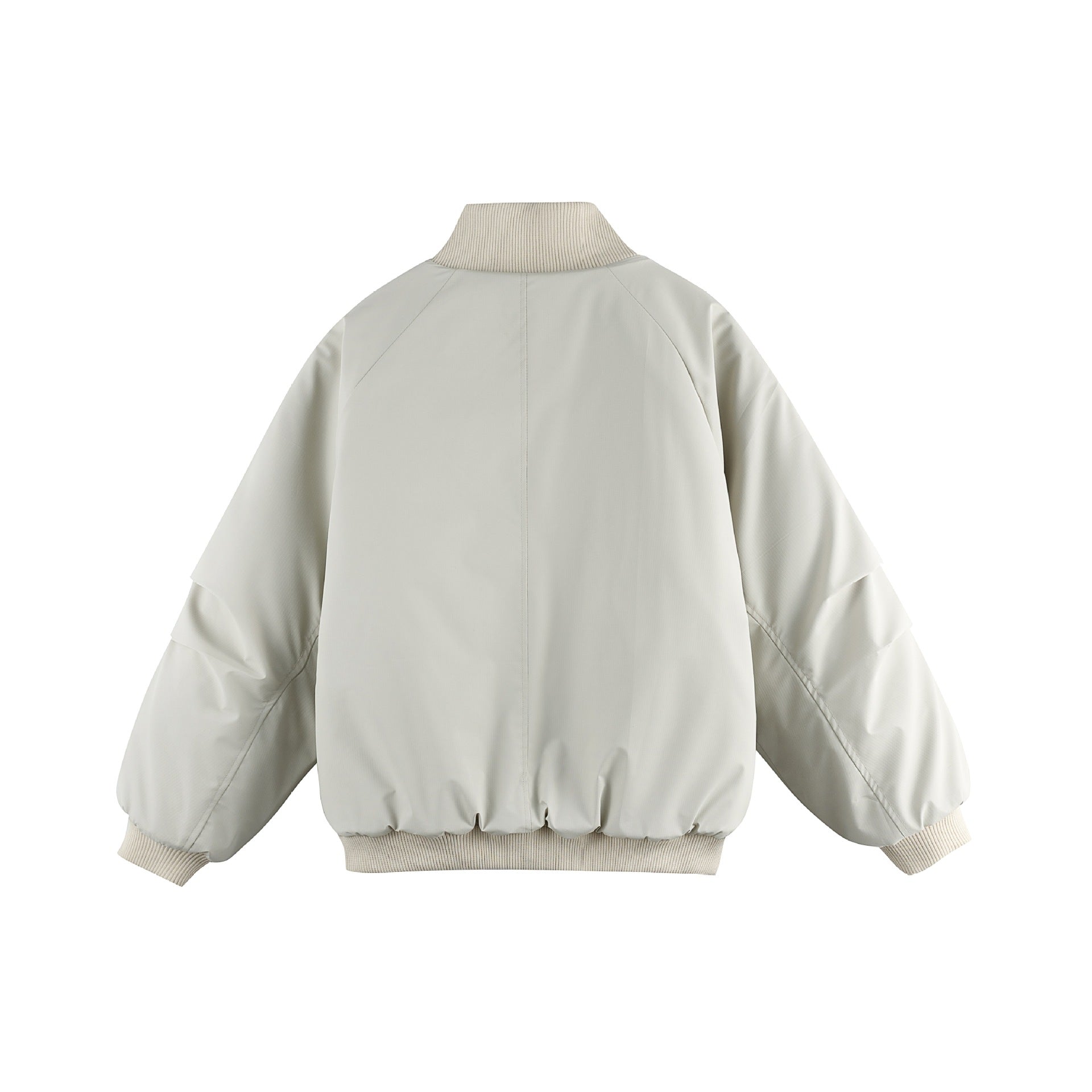 Women's Oversize Bomber Jacket Chichicherry with Stand-Up Collar, Padded Lining and Flap Pockets