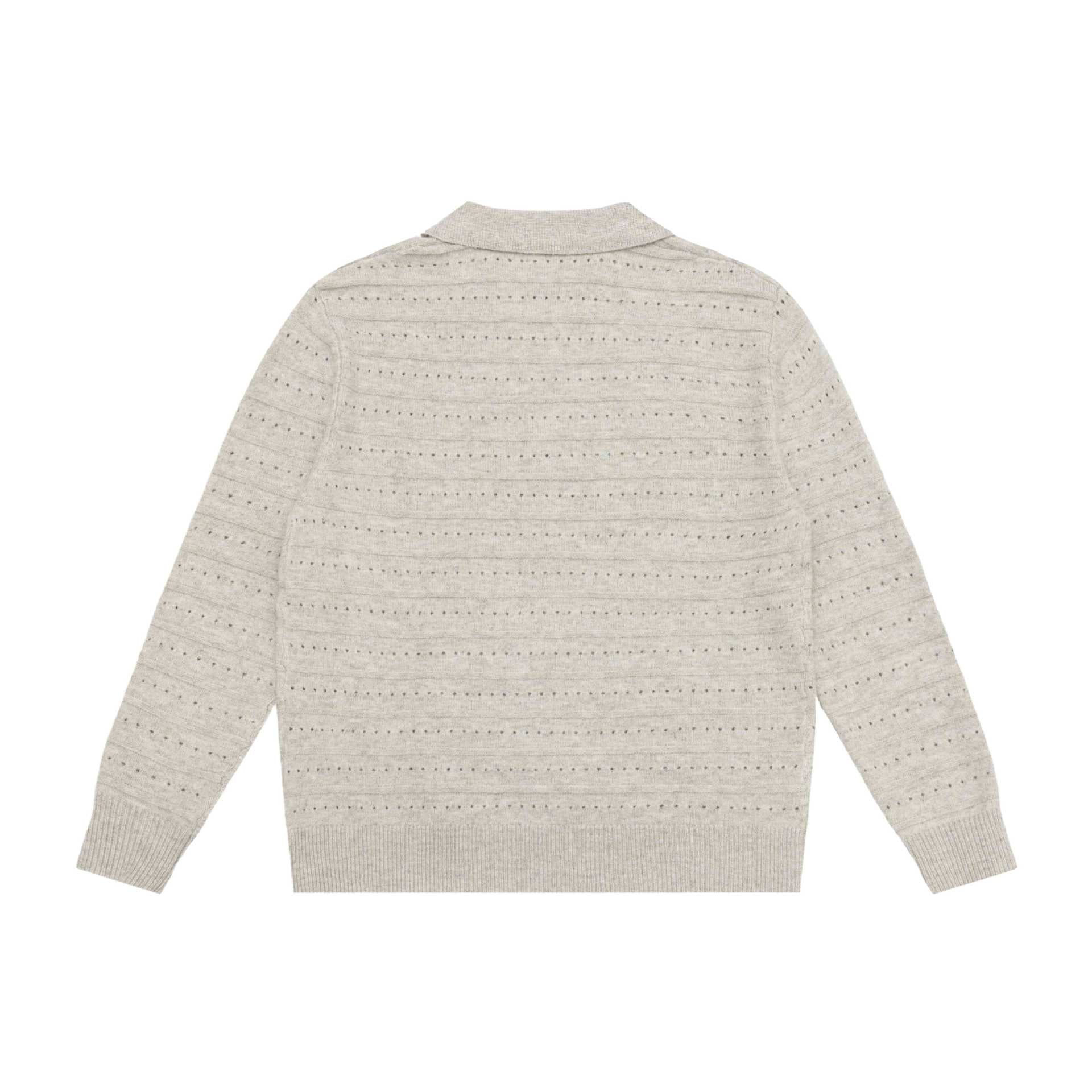 Men's knit polo shirt with half zipper and structured knit Chichicherry