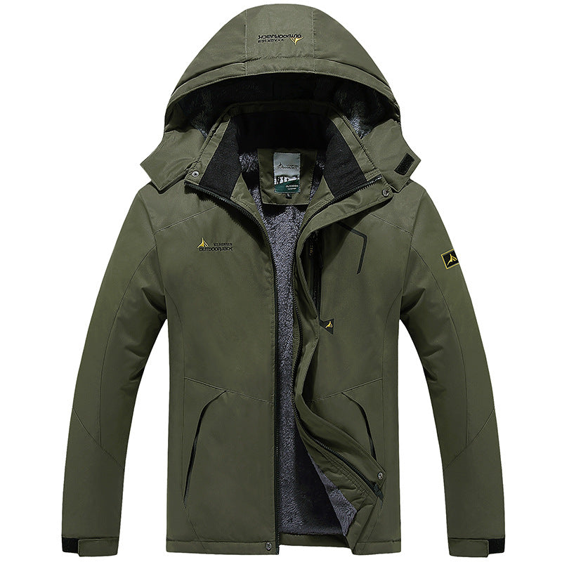 Men's water and windproof softshell outdoor jacket with teddy fleece lining and hood Chichicherry