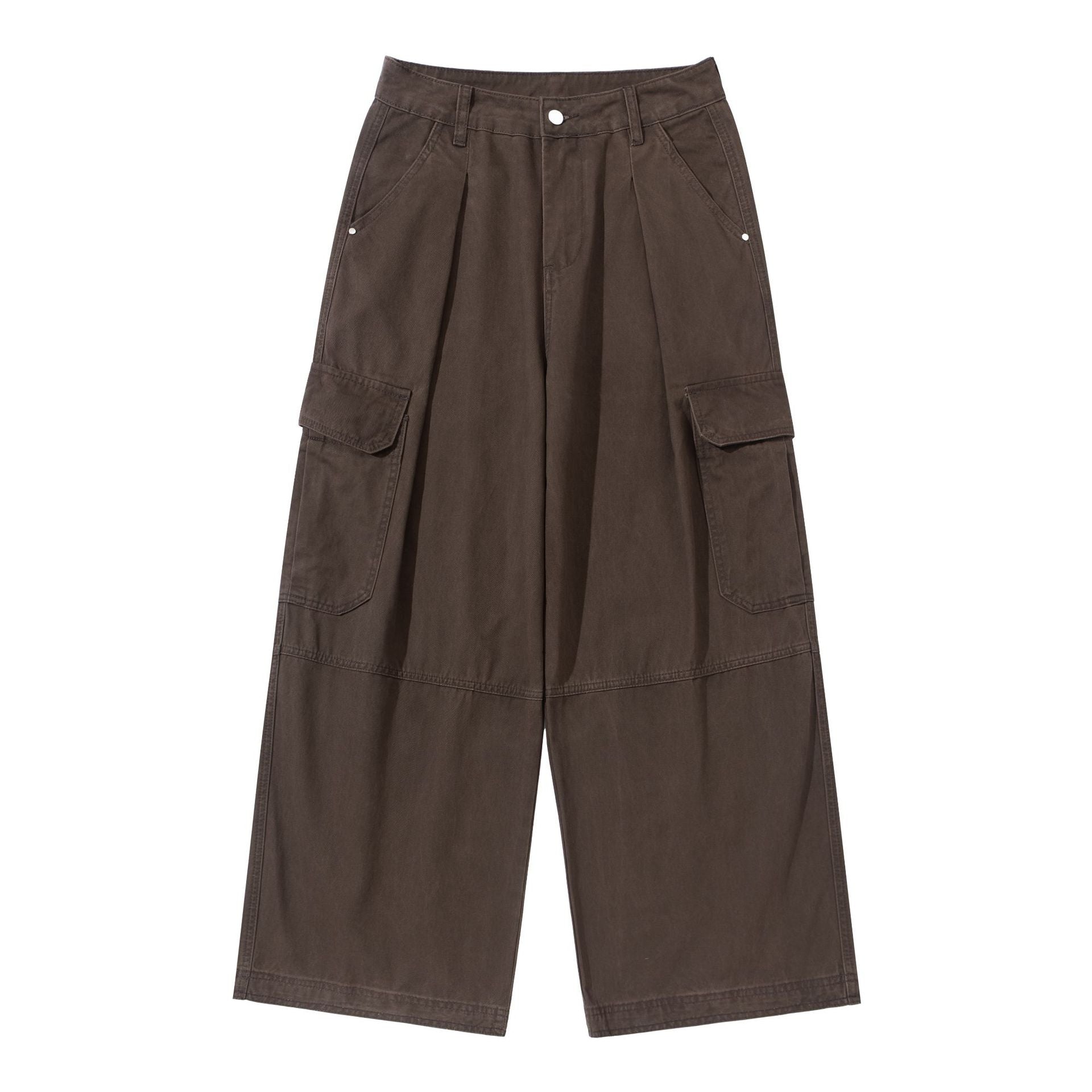 Women High-cut Cargo Culotte in Workwear Look with Box Pleats and Flap Pockets Chichicherry
