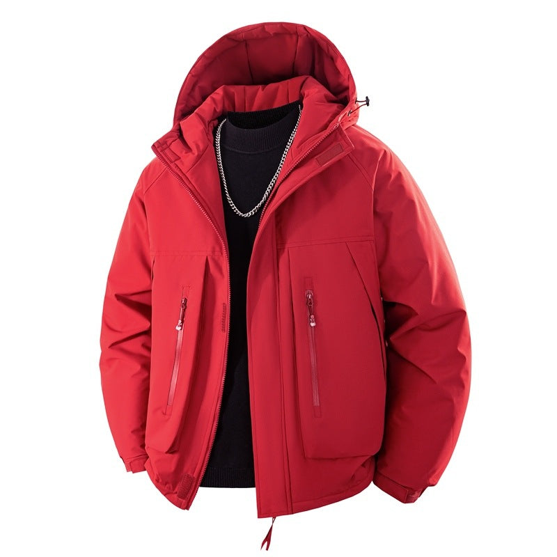Men's Padded Hooded Outdoor Jacket with Water-Repellent Membrane and Technical Zipper Pockets Chichicherry
