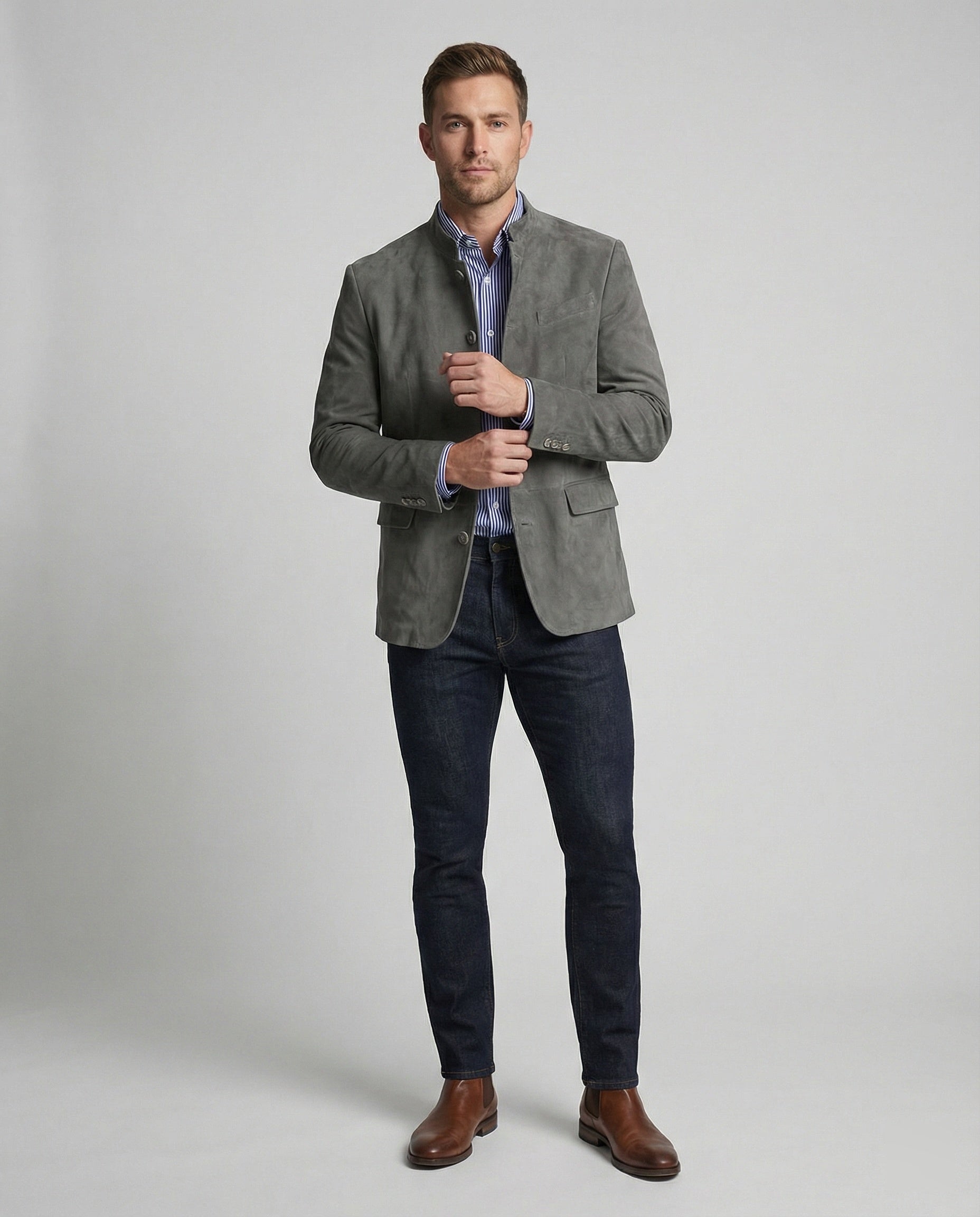 Men's Suede Jacket Modern