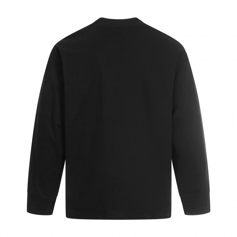 Unisex Long Sleeve Oversized Basic Shirt with Round Neck Chichicherry