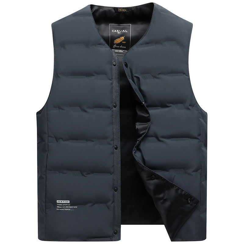 Men's lightweight padded thermal vest with snap-button closure and V-neck Chichicherry