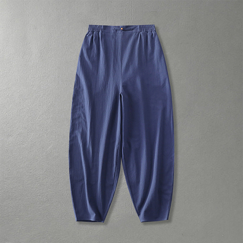 Women Casual Wide Harem Pants with Elastic Waistband and Tapered Ankles Chichicherry