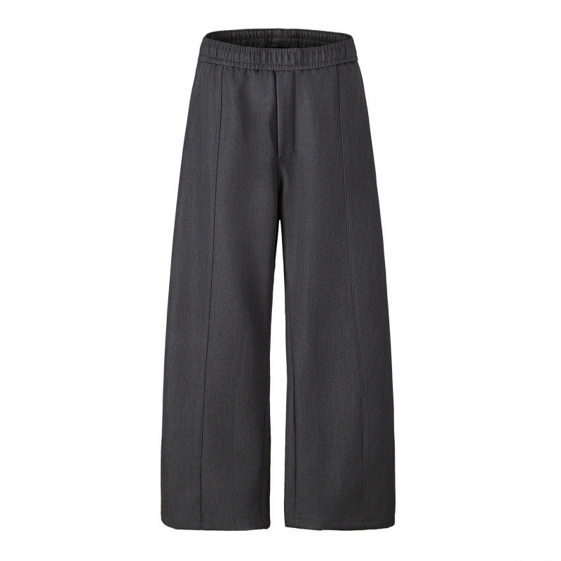 Women's Elegant Culotte Pants with Wide Leg, Crease and Elastic Comfort Waistband Chichicherry