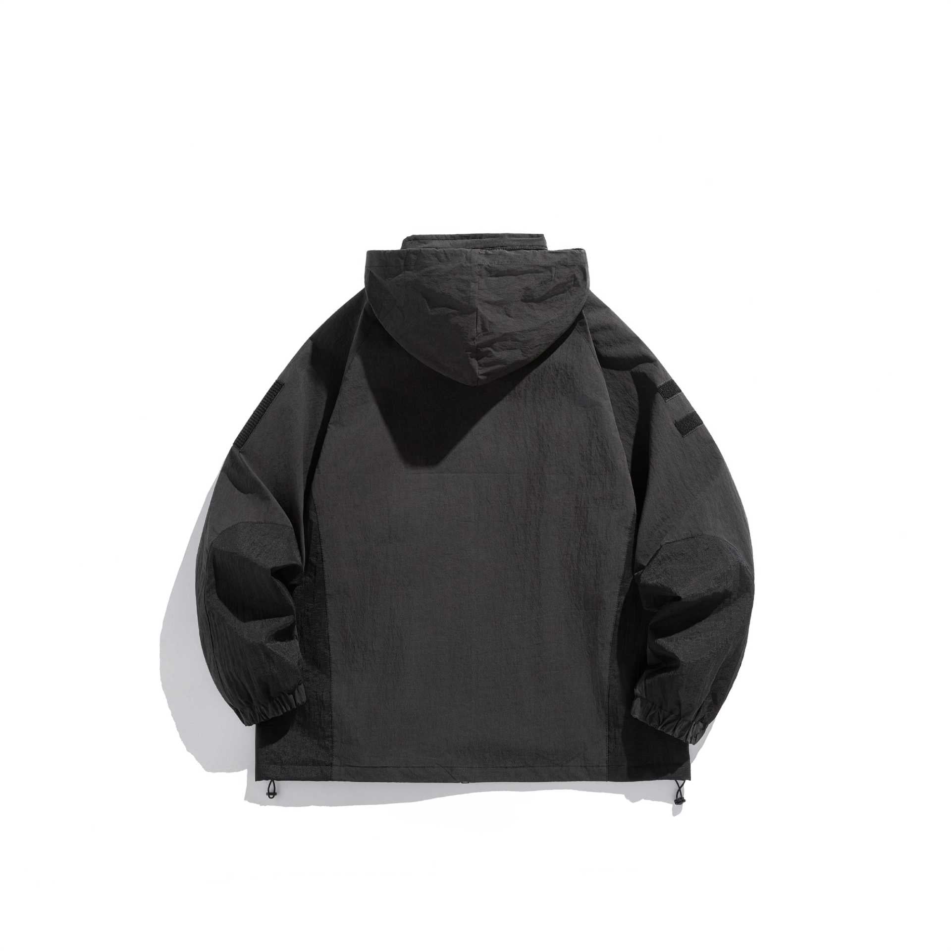 Men's Utility Hooded Parka with Concealed Zippers and Multifunctional Pockets Chichicherry