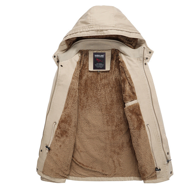 Men's mid-length field parka in urban style with teddy fleece lining Chichicherry