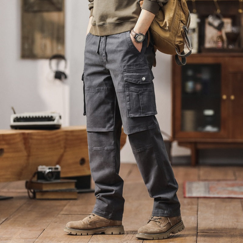Men's Robust Relaxed-Fit Cargo Pants with Reinforced Knees and Multiple Pockets Chichicherry