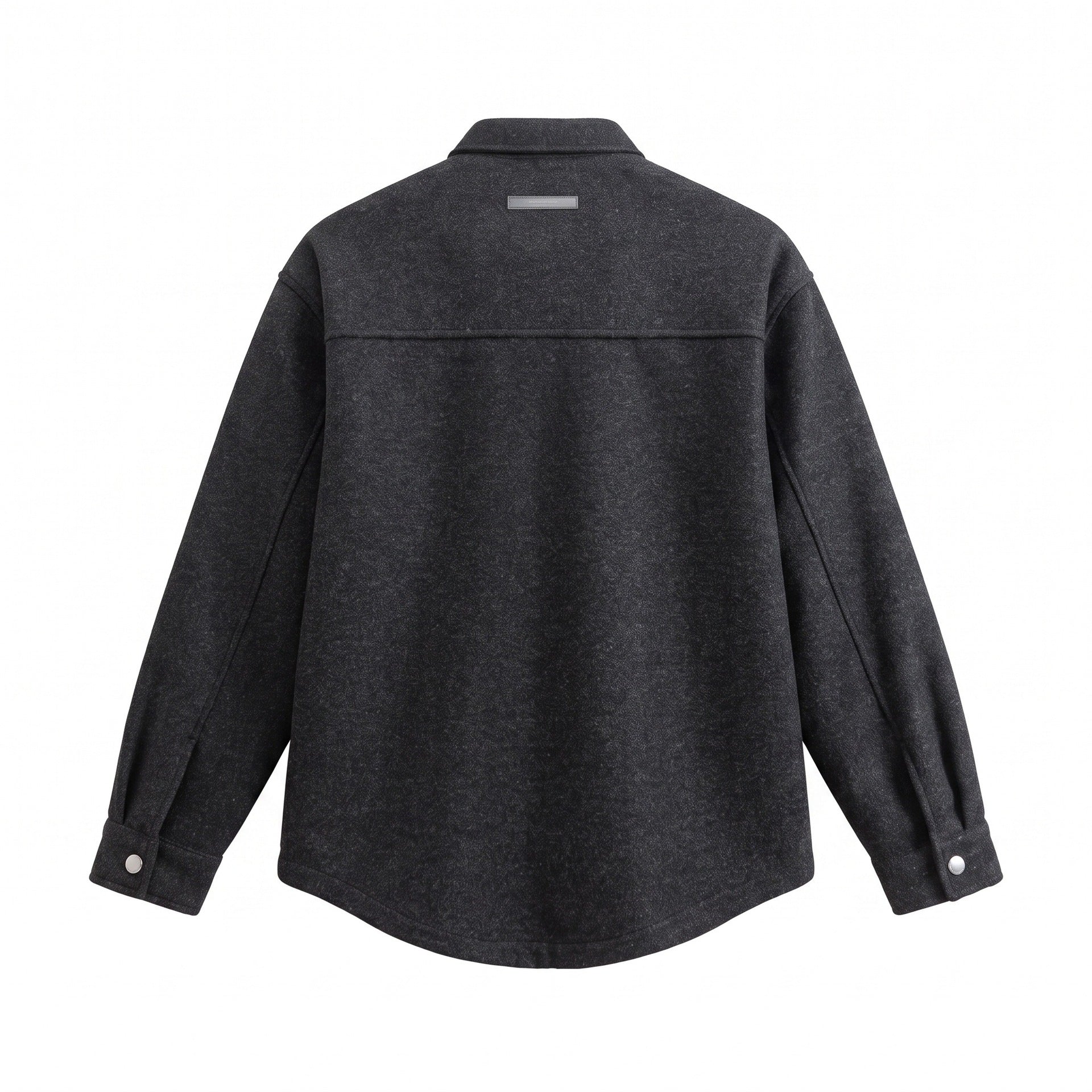 Men's Wool Blend Overshirt in Shirt Jacket Style with Snap Button Front and Flap Pocket Chichicherry