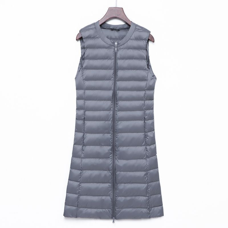 Ladies Long Quilted Thermal Vest with A-Line Silhouette Chichicherry