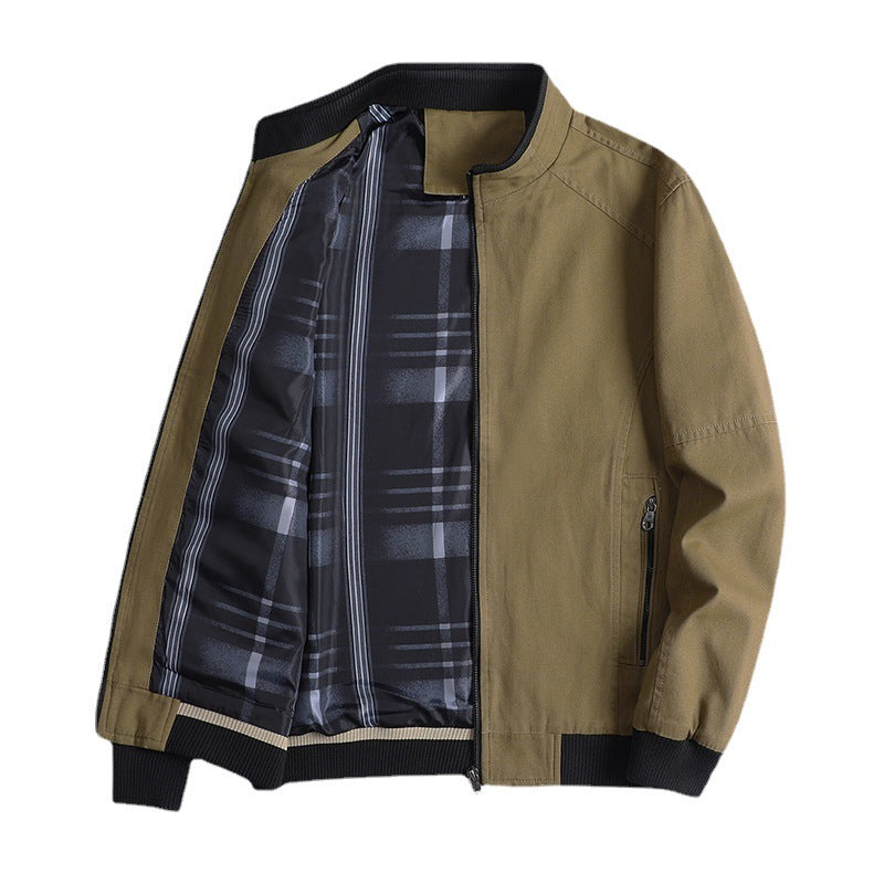 Men's lightweight cotton bomber with stand-up collar, zipper and ribbed cuffs Chichicherry