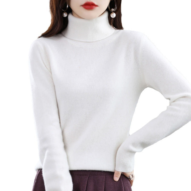 Women's slim fit turtleneck sweater made of cashmere-like fine knit with soft pile Chichicherry
