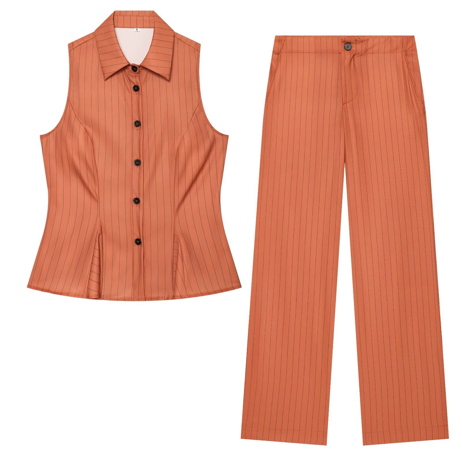 Women’s wide pinstripe pants with high waist and straight leg Chichicherry