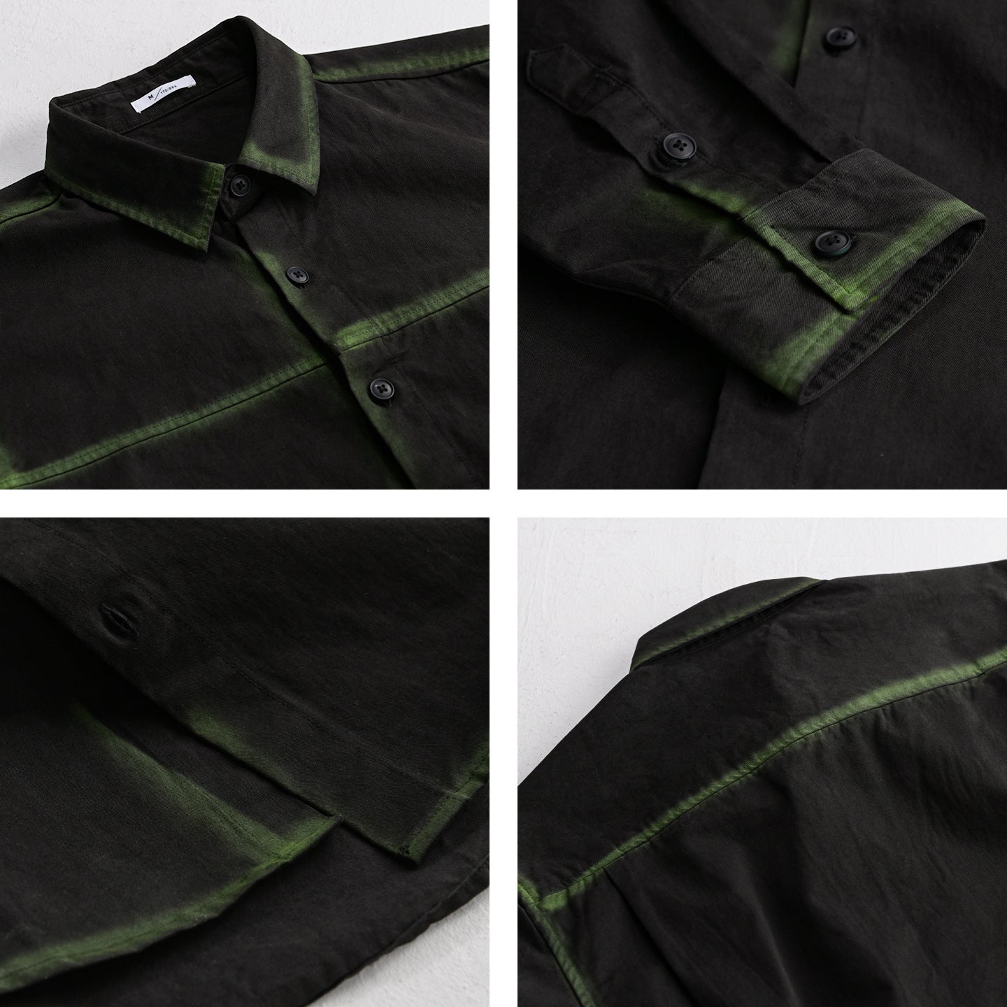 Men's shirt jacket in oversized style with washed edges and classic kent collar Chichicherry