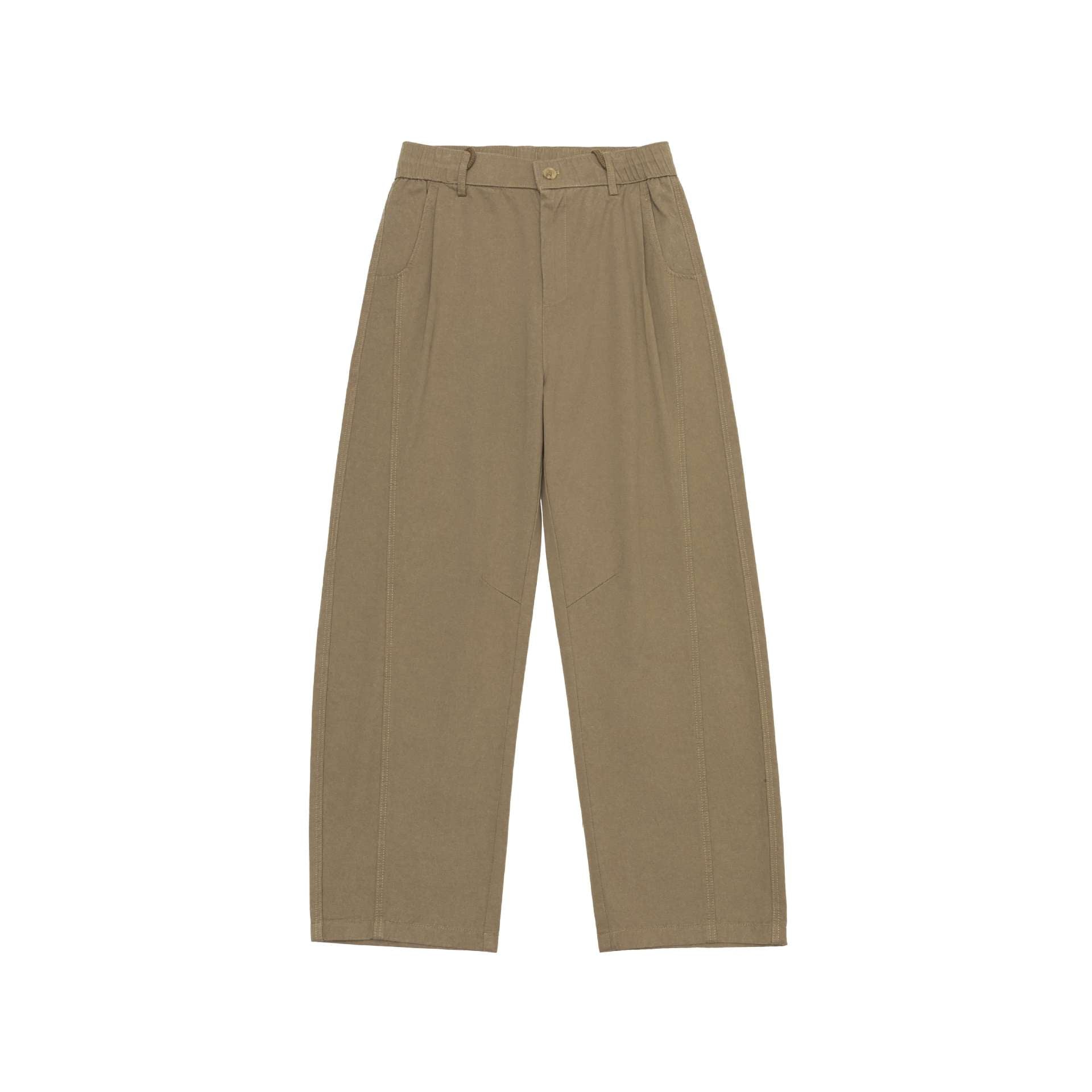 Women's High-waisted Culotte Cargo Pants with distinctive seam detailing and elastic back waistband Chichicherry
