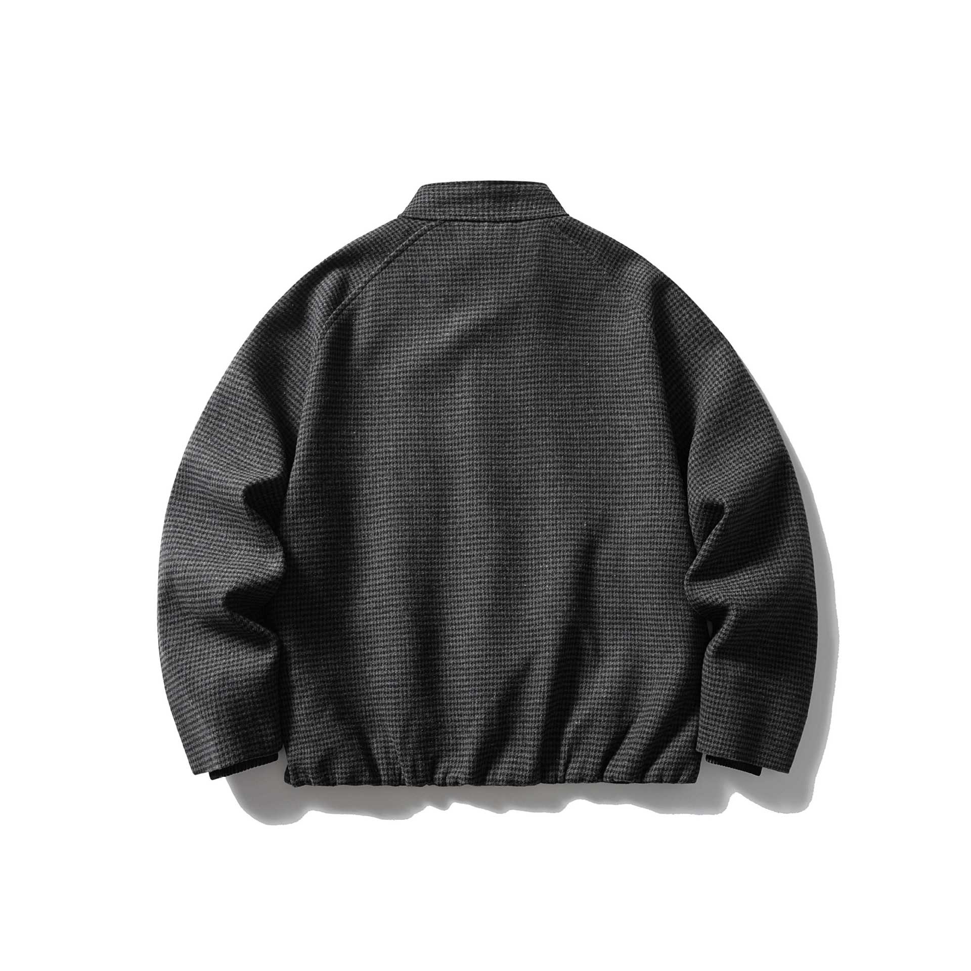 Unisex Short structured blouson jacket with stand-up collar and zipper Chichicherry