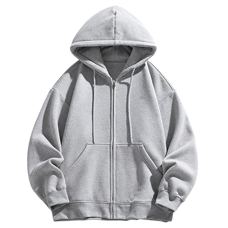 Men's Oversized Hooded Sweat Jacket with Full Zip and Kangaroo Pocket Chichicherry