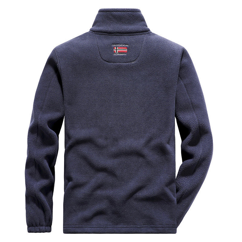 Men's fleece outdoor jacket with high collar, full-length zipper and breathable microfleece lining Chichicherry