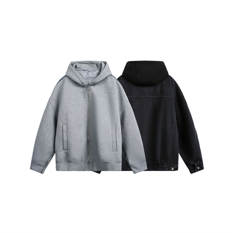 Unisex Oversize Hooded Sweat Jacket with Zipper, Side Pockets and Lined Hood Chichicherry