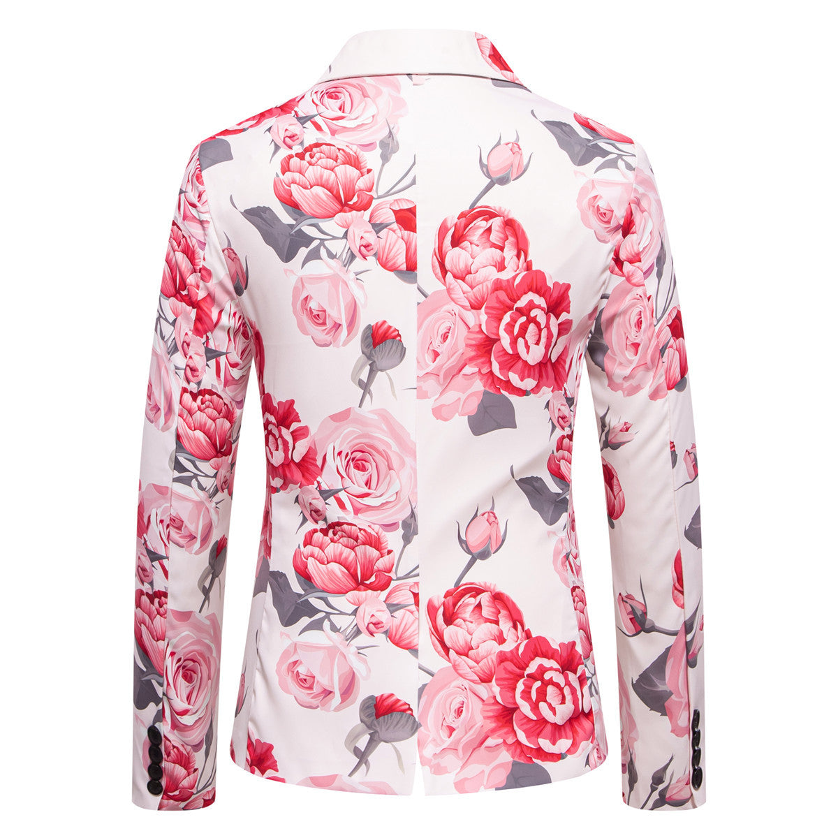 Men's Slim-Fit Blazer with all-over floral print and narrow lapel Chichicherry