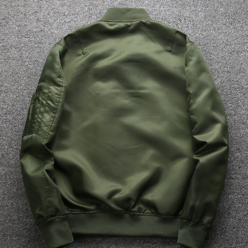 Men's lightweight nylon pilot-style bomber with arm pocket, ribbed hem, and zipper Chichicherry