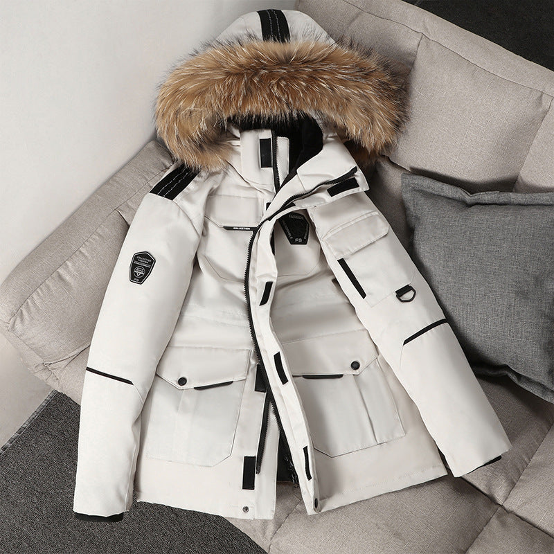 Men's technical insulated winter parka with removable faux fur hood and multifunctional pockets Chichicherry