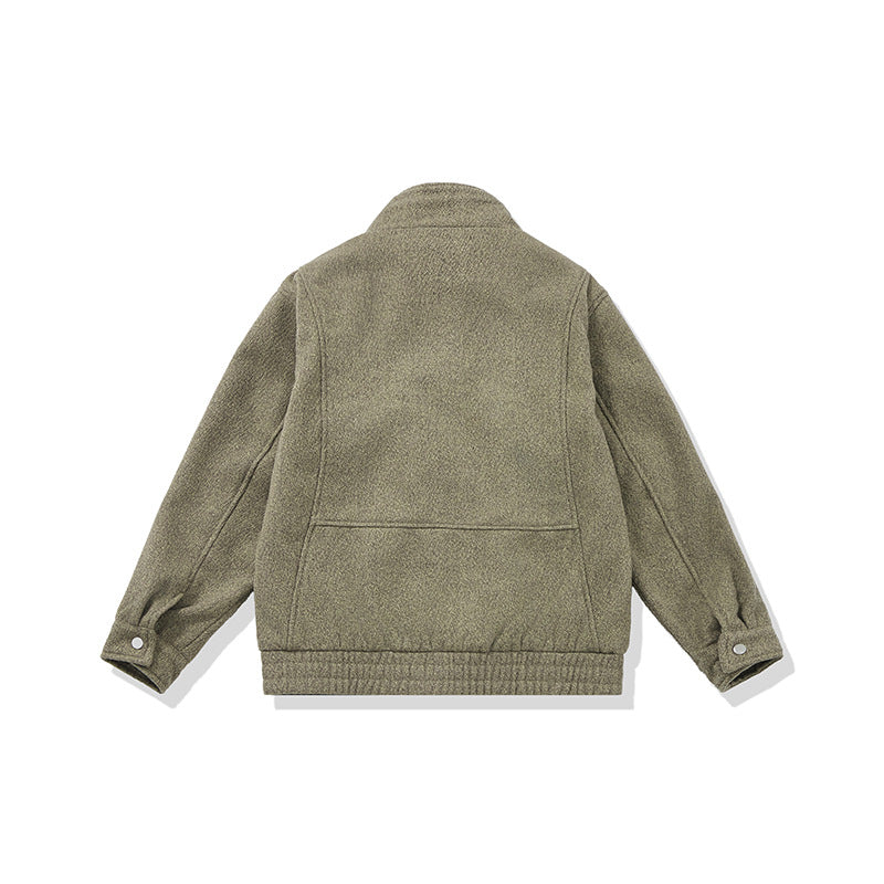 Men's short-cut fleece jacket with cord collar and quilted lining Chichicherry