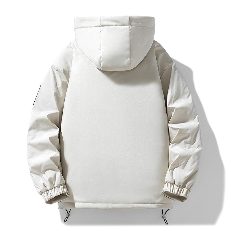 Men's Oversize Utility Hoodie Jacket with Adjustable Hem, Concealed Zipper, and Multifunctional Pockets Chichicherry