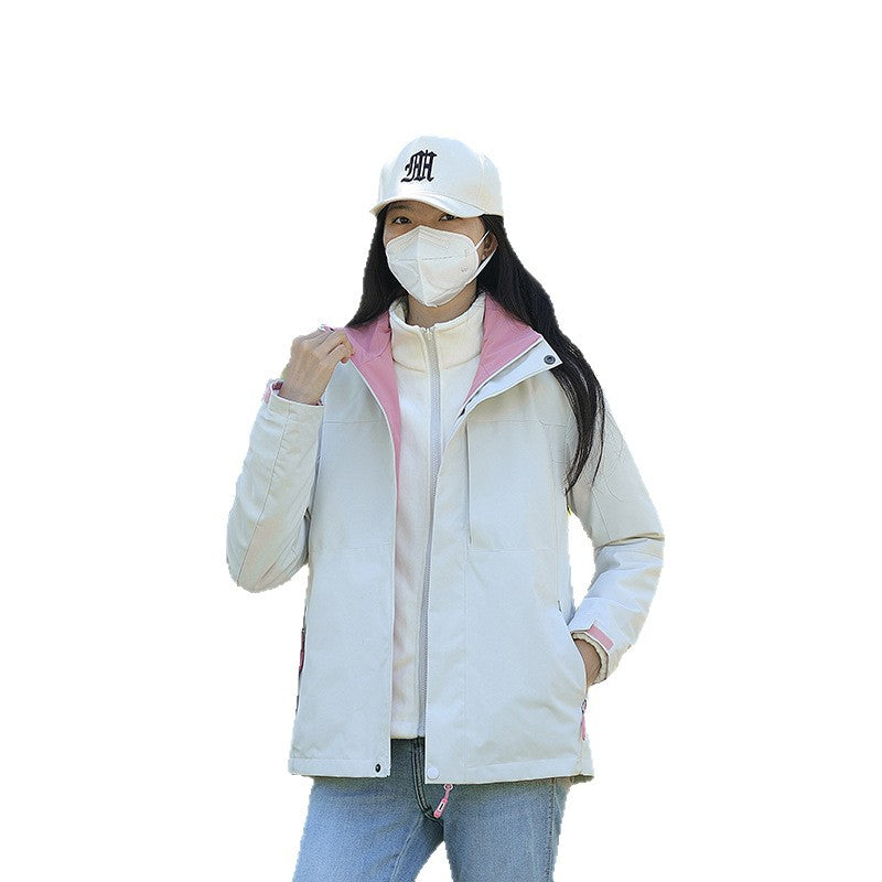 Unisex Waterproof Trekking Softshell Jacket with High Collar and Light Thermal Lining Chichicherry