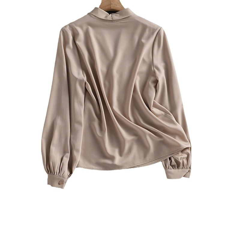 Women Elegant Oversized Blouse with Draping Drune