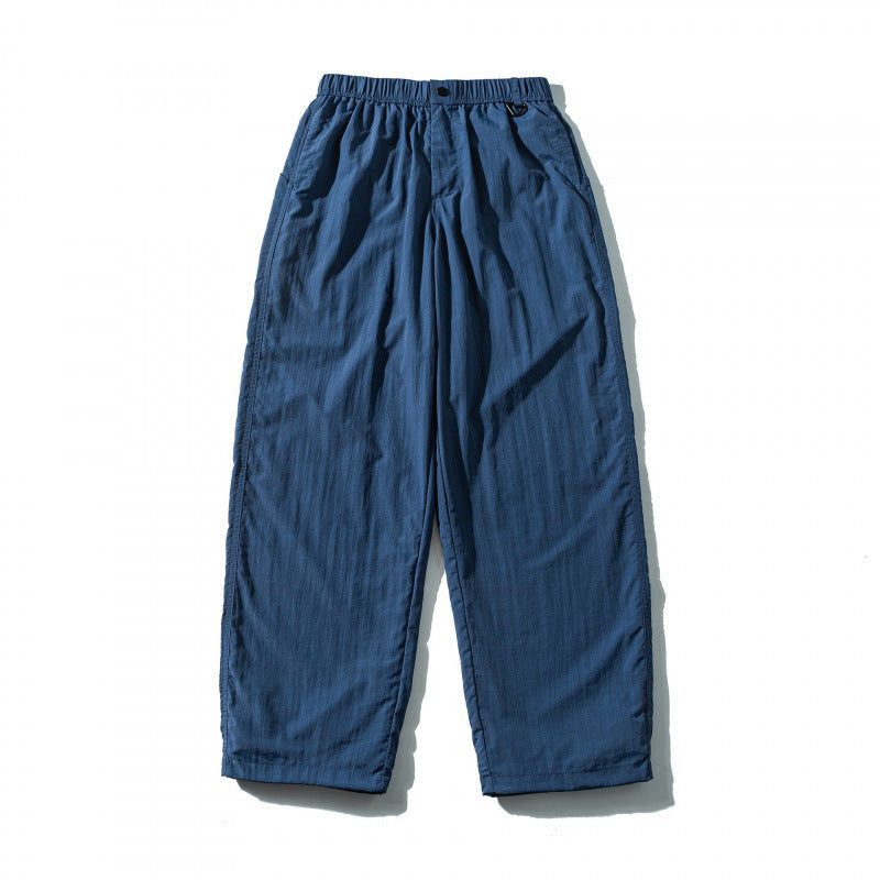 Unisex Loose Crinkle Pants with elastic drawstring waistband, drop-crotch, and side pockets Chichicherry
