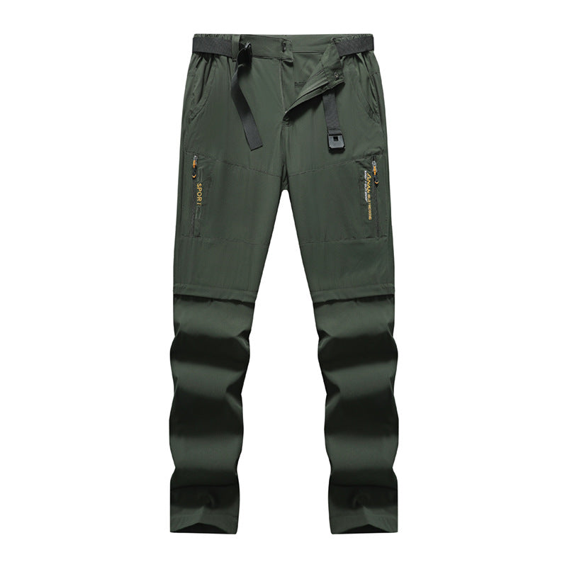 Men's outdoor pants with pre-shaped knees, zipper pockets, and integrated belt Chichicherry