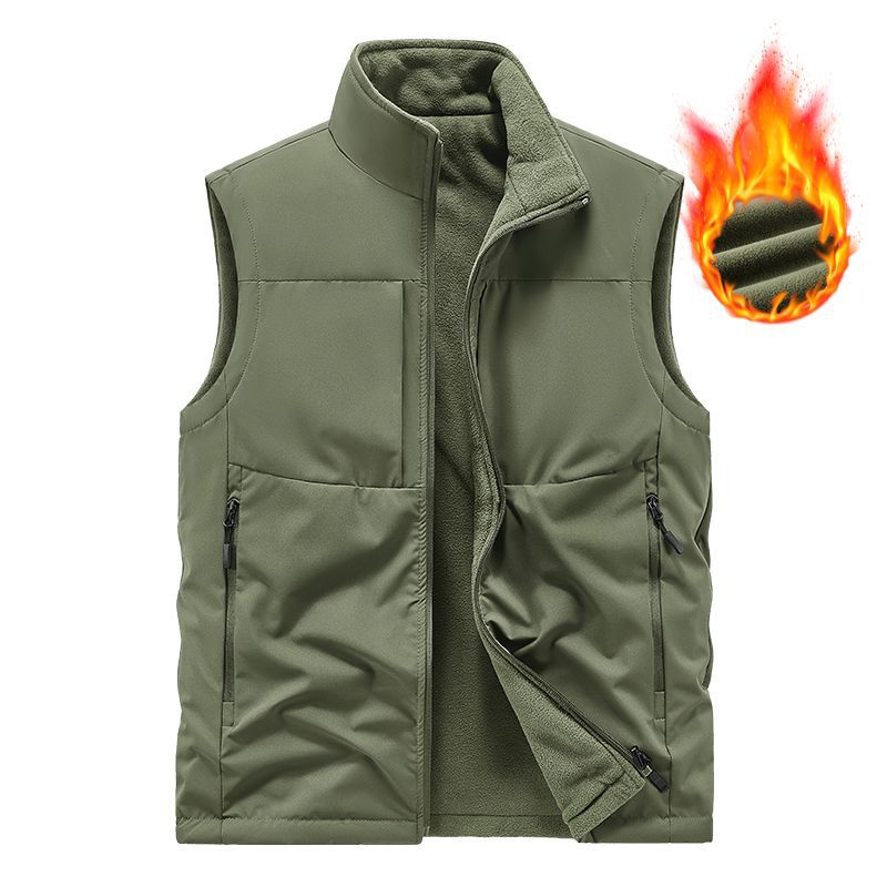 Men's lightweight technical outdoor vest with stand-up collar, mesh lining, and zippered pockets Chichicherry