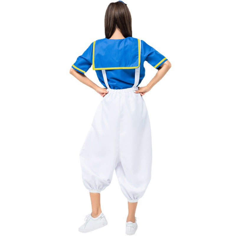 Girl's sailor suit with shimmering collar and playful waistband Chichicherry
