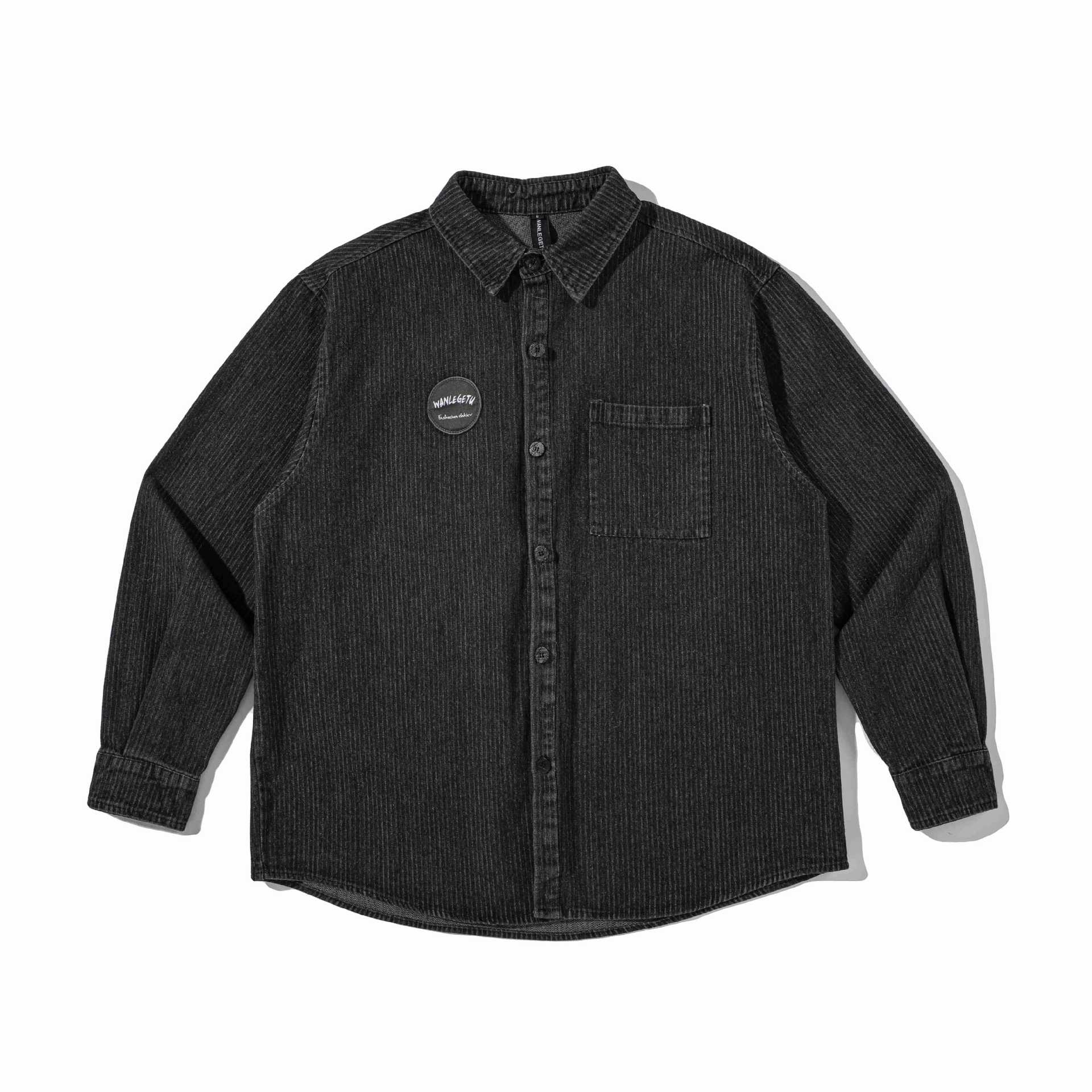 Men's Robust Cord Overshirt in Worker Style with Chest Pocket Chichicherry