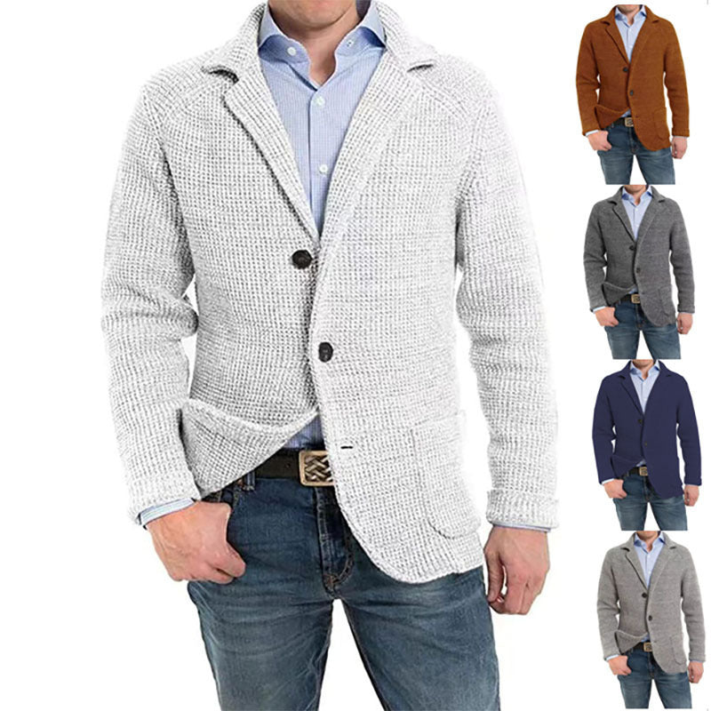 Men's structured knit blazer with patch pockets Chichicherry