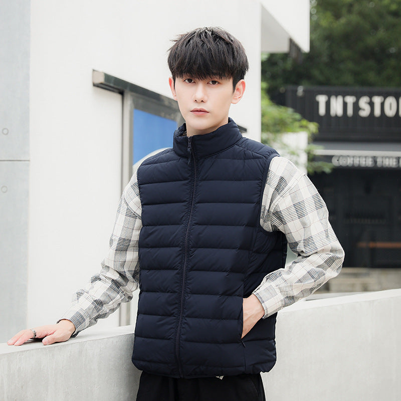 Men's sleeveless quilted thermal vest in city look with stand-up collar and windproof shell Chichicherry