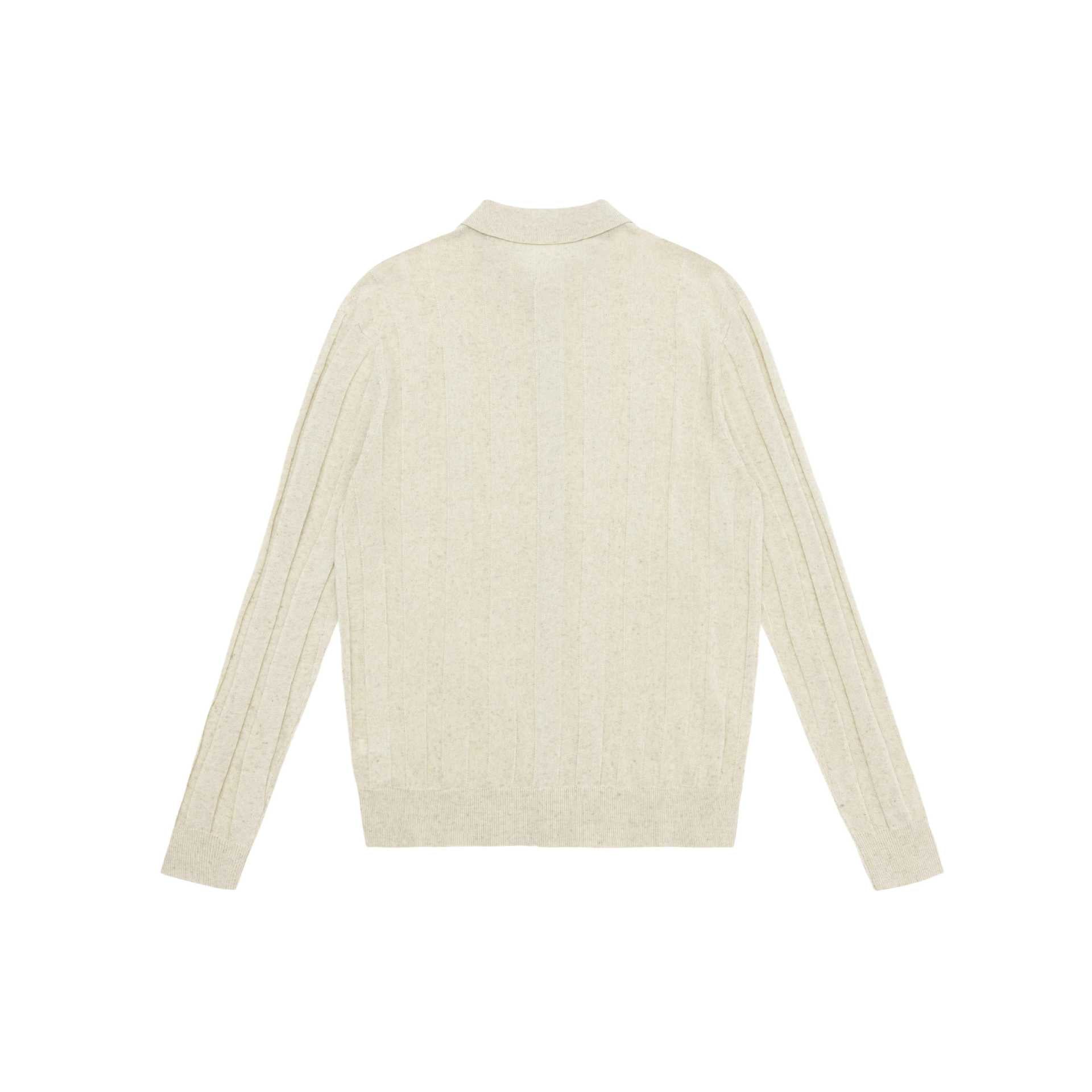 Unisex fine-structured knitted shirt jacket with polo collar and vertical ribbed structure Chichicherry