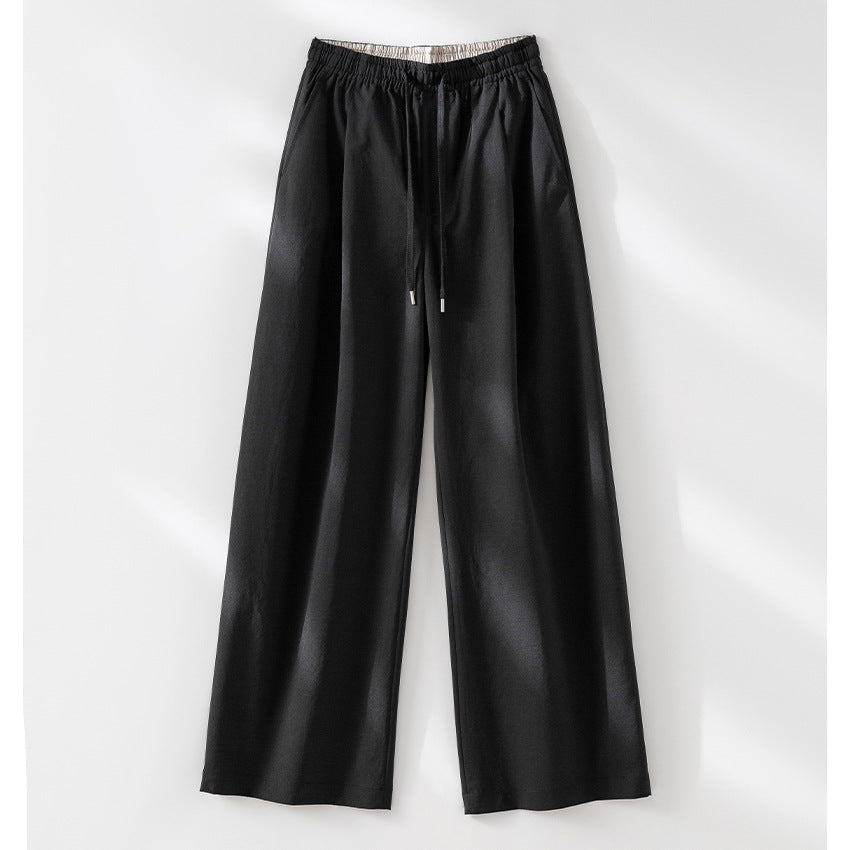 Women's palazzo pants with high elastic waistband, drawstring and flowing width Chichicherry