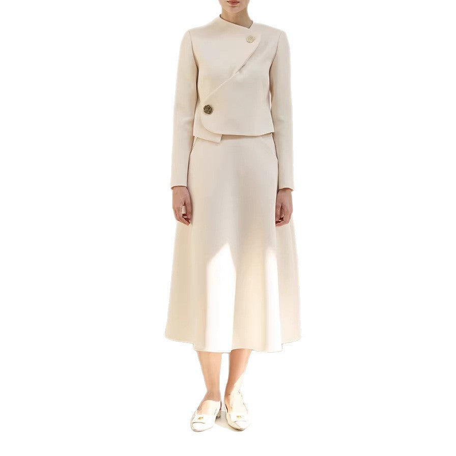 Ladies Elegant cropped blazer jacket with asymmetric cut Chichicherry