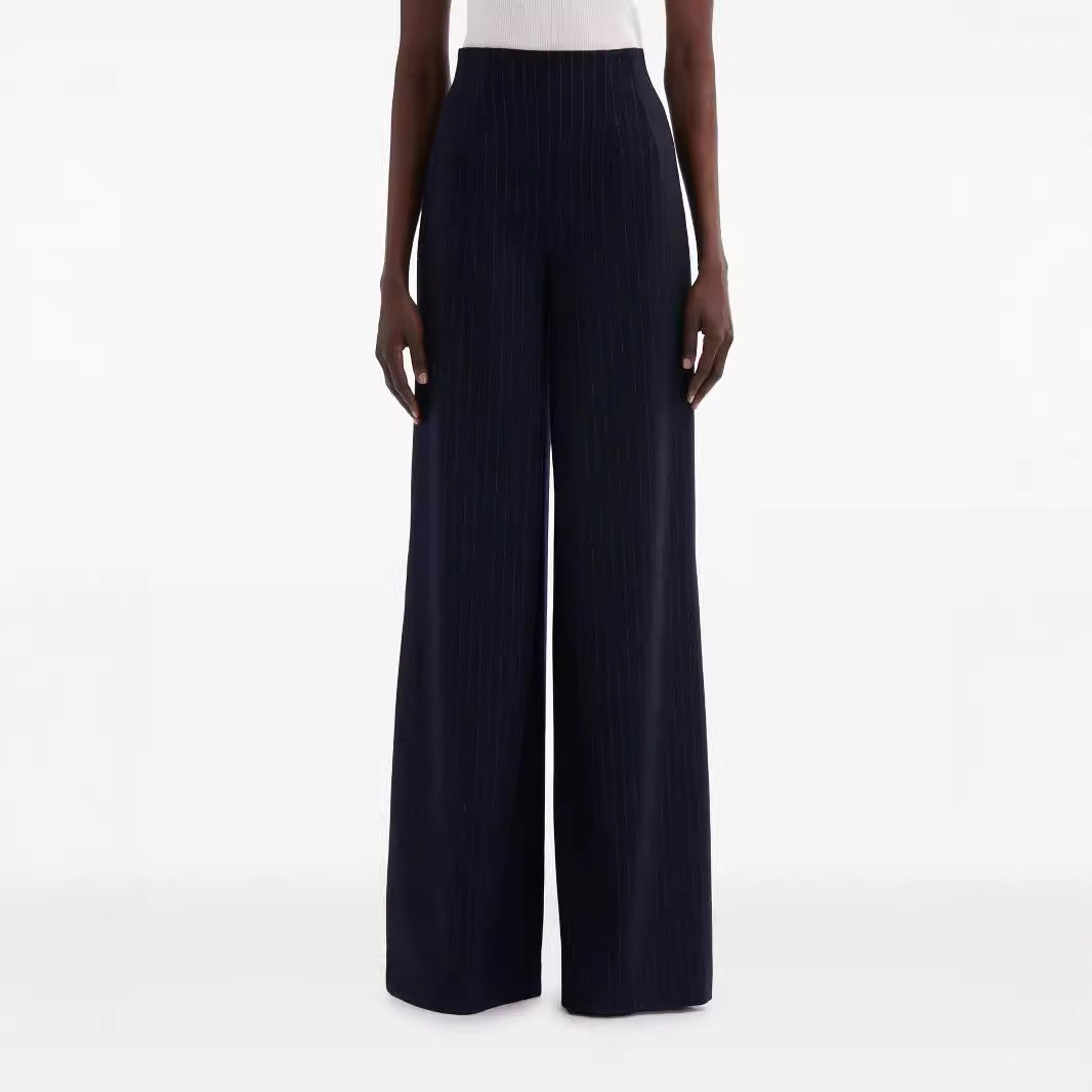 Women's High-Waisted Pleated Palazzo Pants with Wide Leg Chichicherry